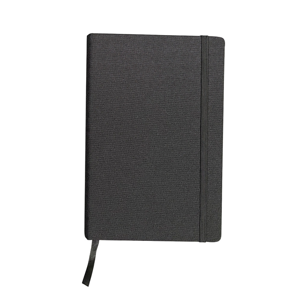 Caderno A5 de Capa Dura em Tecido Poliéster Reciclado (100% RPET), com Páginas Pautadas