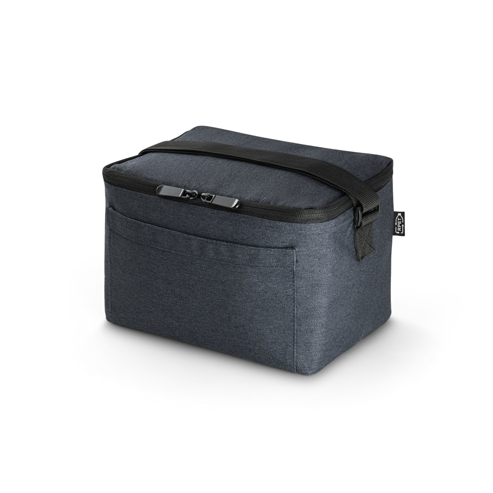 COOLER. BOLSA TÉRMICA EM POLIÉSTER RECICLADO 600D COM INTERIOR FORRADO EM PEVA 6 L