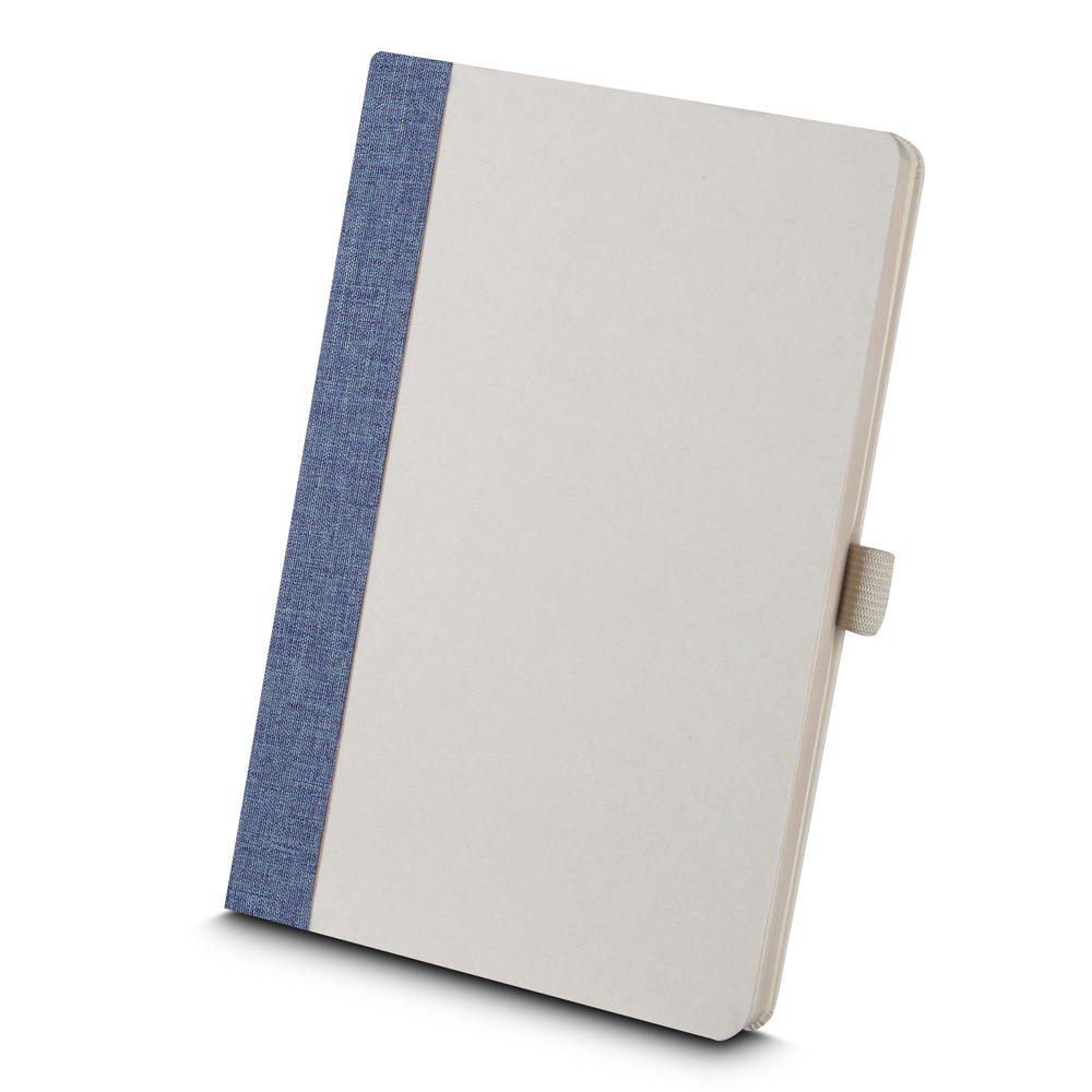 CADERNO A5 CAPA EM FIBRA DE CANA DE AÇÚCAR E RPET - AZUL