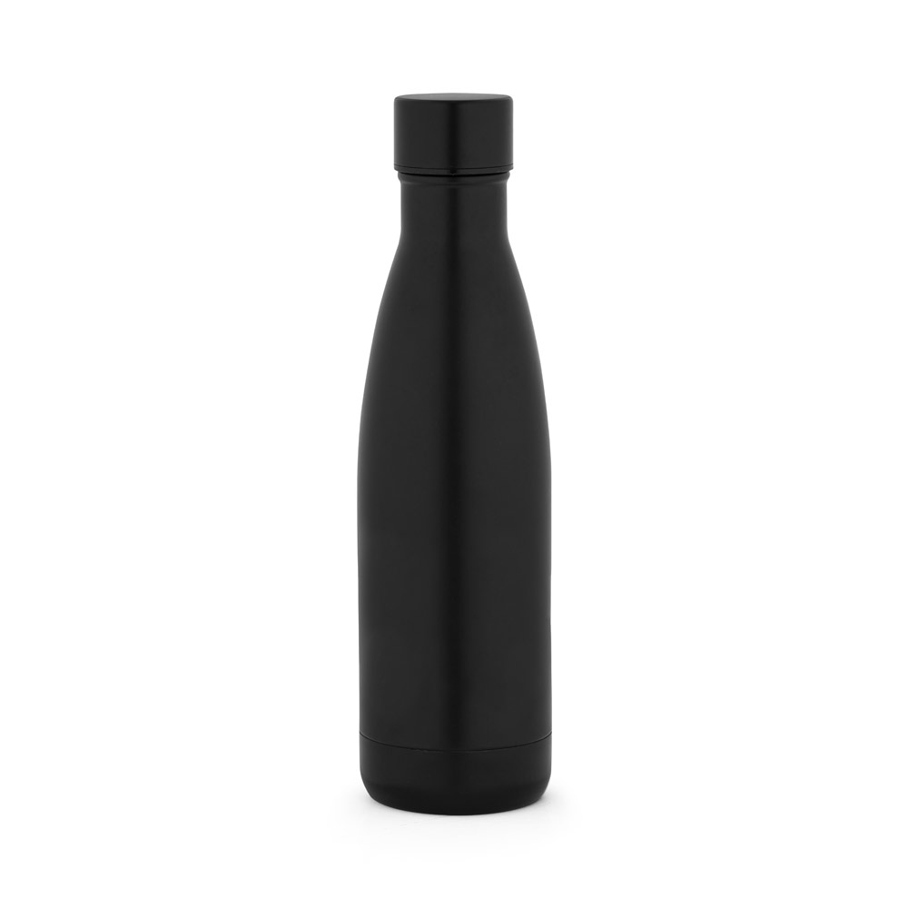 GARRAFA TÉRMICA EM AÇO INOX 90% RECICLADO DE PAREDE DUPLA ISOLADA A VÁCUO, COM ACABAMENTO EM MATE (520 ML)