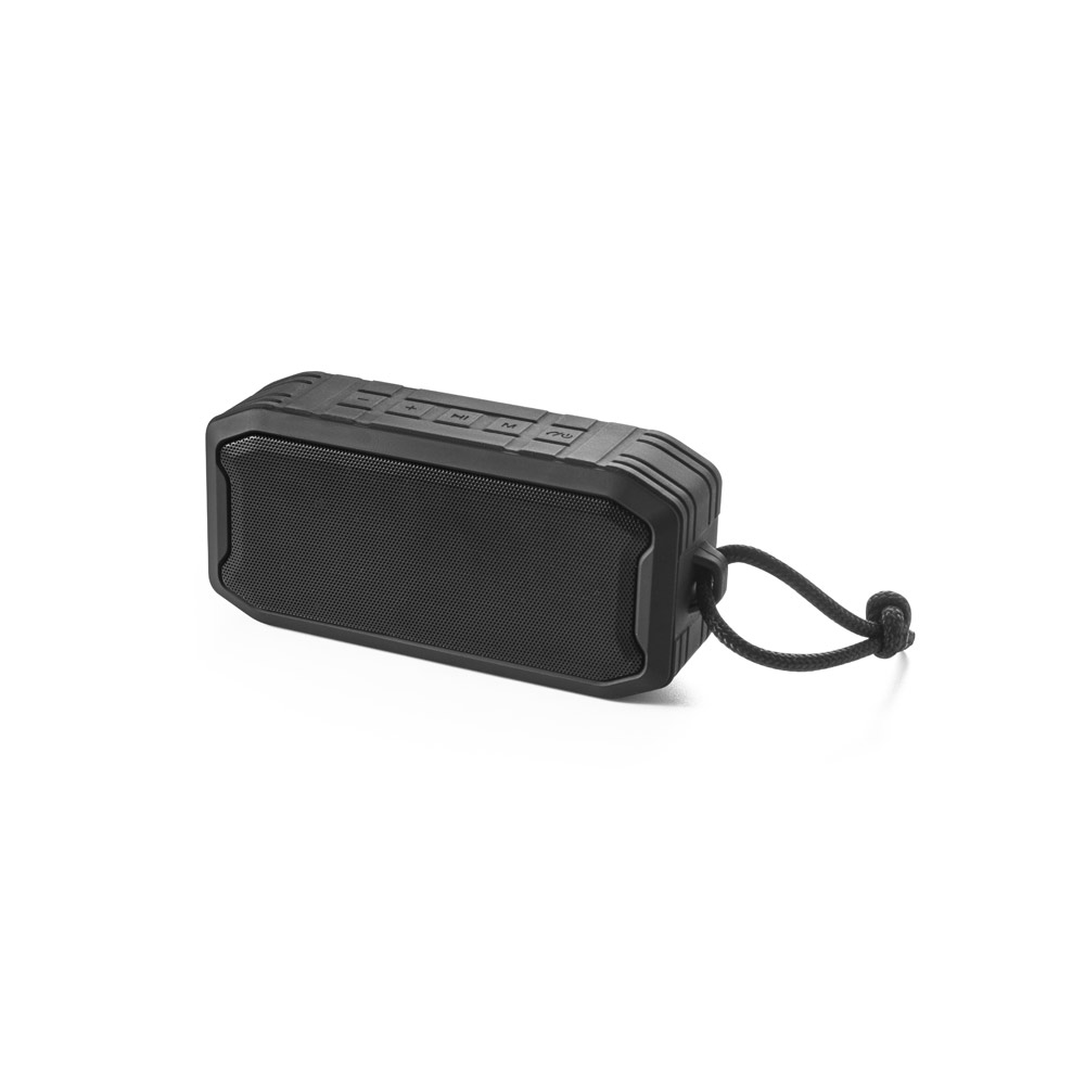 CAIXA DE SOM PORTÁTIL À PROVA DE ÁGUA (IPX7) COM AUTONOMIA DE 9H (1'200 MAH), EM ABS 100% RECICLADO
