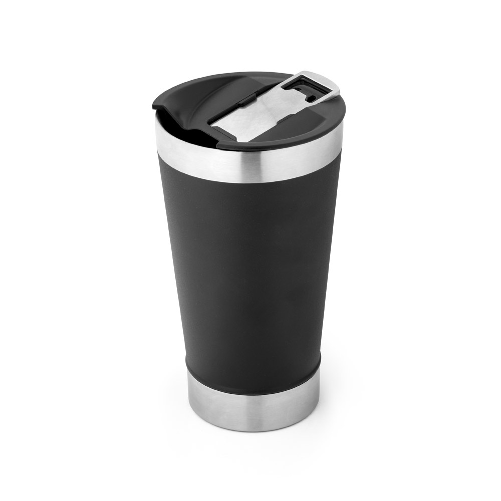 COPO DE VIAGEM EM AÇO INOX TÉRMICO, COM PAREDE DUPLA ISOLADA A VÁCUO (630 ML)