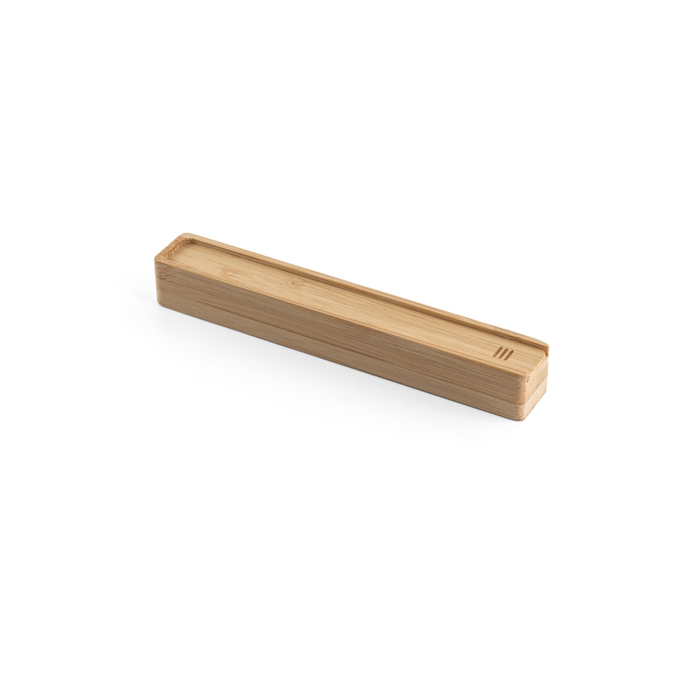 ESTOJO EM BAMBU NATURAL PARA 1 CANETA ESFEROGRÁFICA