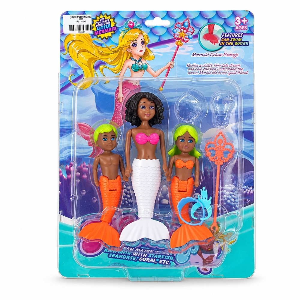 Kit Bonecas Sereia 3 Peças