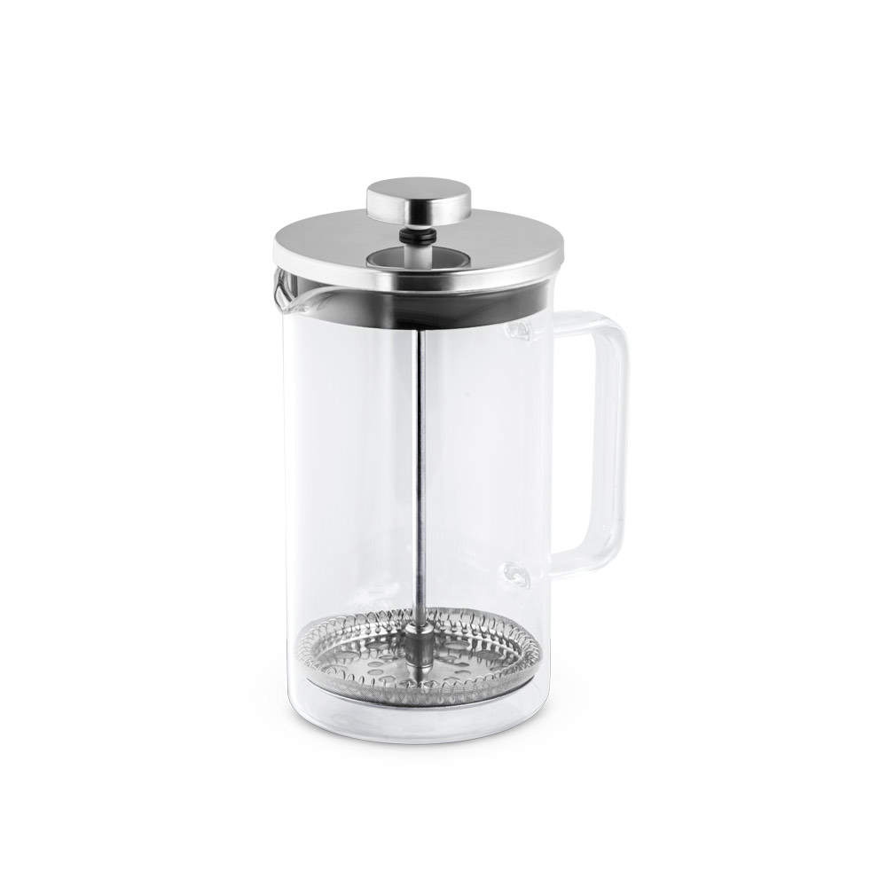 CAFETEIRA EM VIDRO BOROSSILICATO COM TAMPA EM AÇO INOX (600 ML)