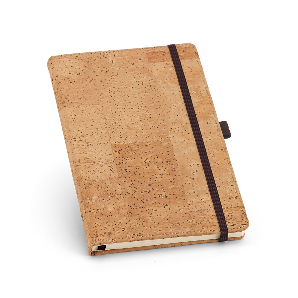 CADERNO A6 DE CAPA DURA EM CORTIÇA, COM PÁGINAS LISAS