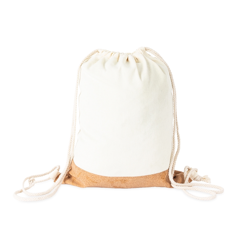 Mochila Saco de Lona e Cortiça