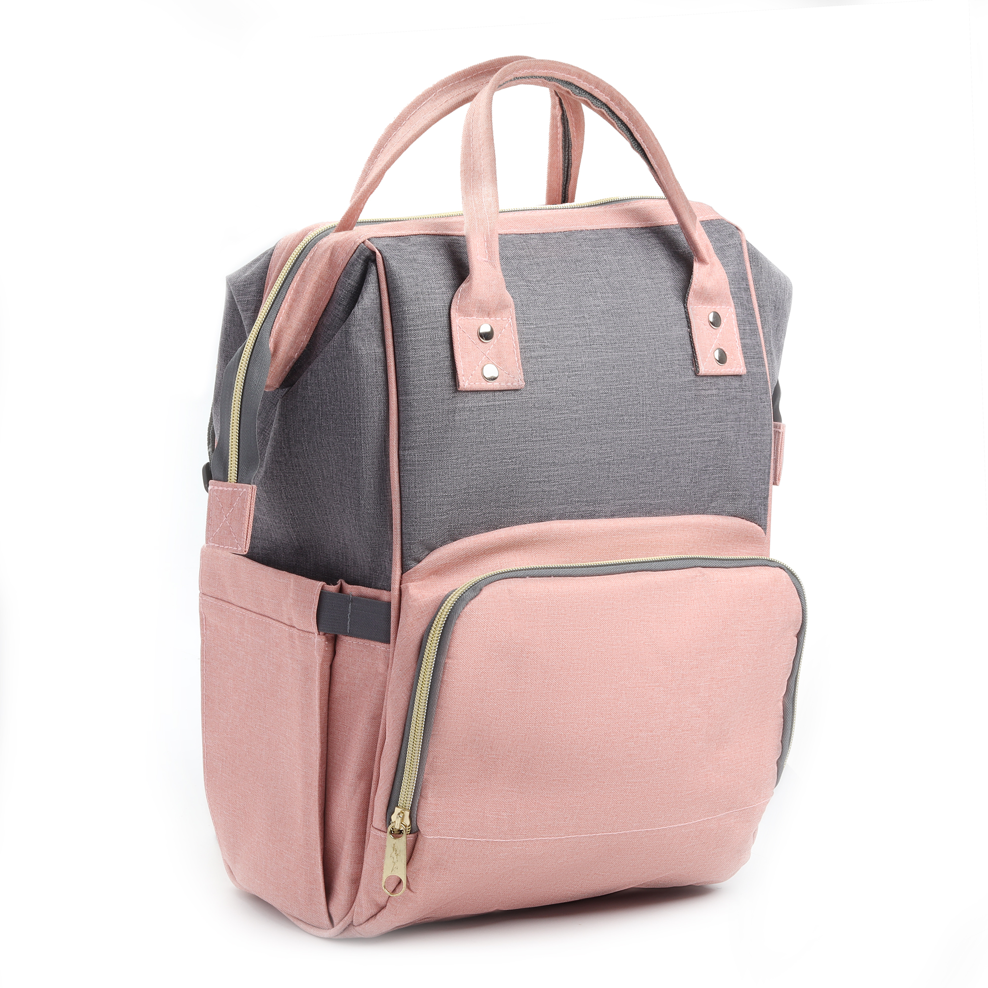 MOCHILA MULTIFUNCIONAL EM POLIÉSTER 600D - ROSA CLARO