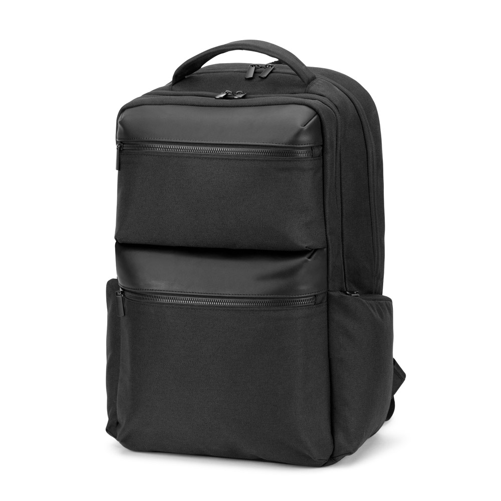 MOCHILA EM TWILL RECICLADO RESISTENTE À ÁGUA COM DOIS BOLSOS FRONTAIS DE GRANDE DIMENSÃO (17'3")