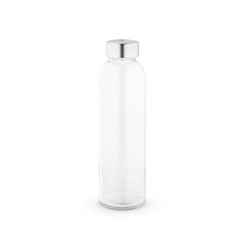 SQUEEZE EM VIDRO COM TAMPA EM AÇO INOX (500 ML)