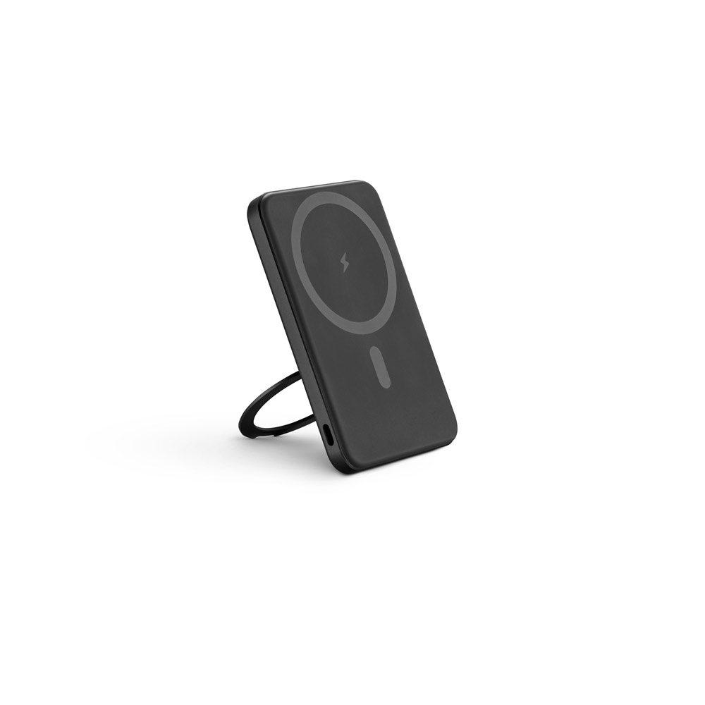 BATERIA PORTÁTIL MAGNÉTICA COM CARREGADOR POR INDUÇÃO SUPER-RÁPIDO (5'000 MAH), EM ABS 100% RECICLADO