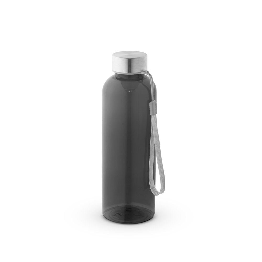 SQUEEZE EM PET 100% RECICLADO COM PEGA EM CORDA (580 ML)