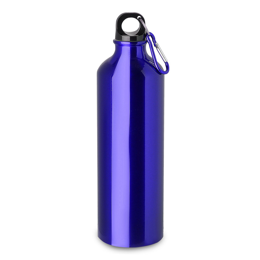 GARRAFA EM ALUMÍNIO COM MOSQUETÃO - AZUL, 750ML