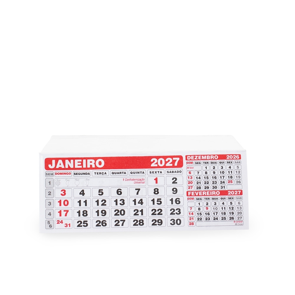Bloco com 100 Refis de Calendário de Mesa
