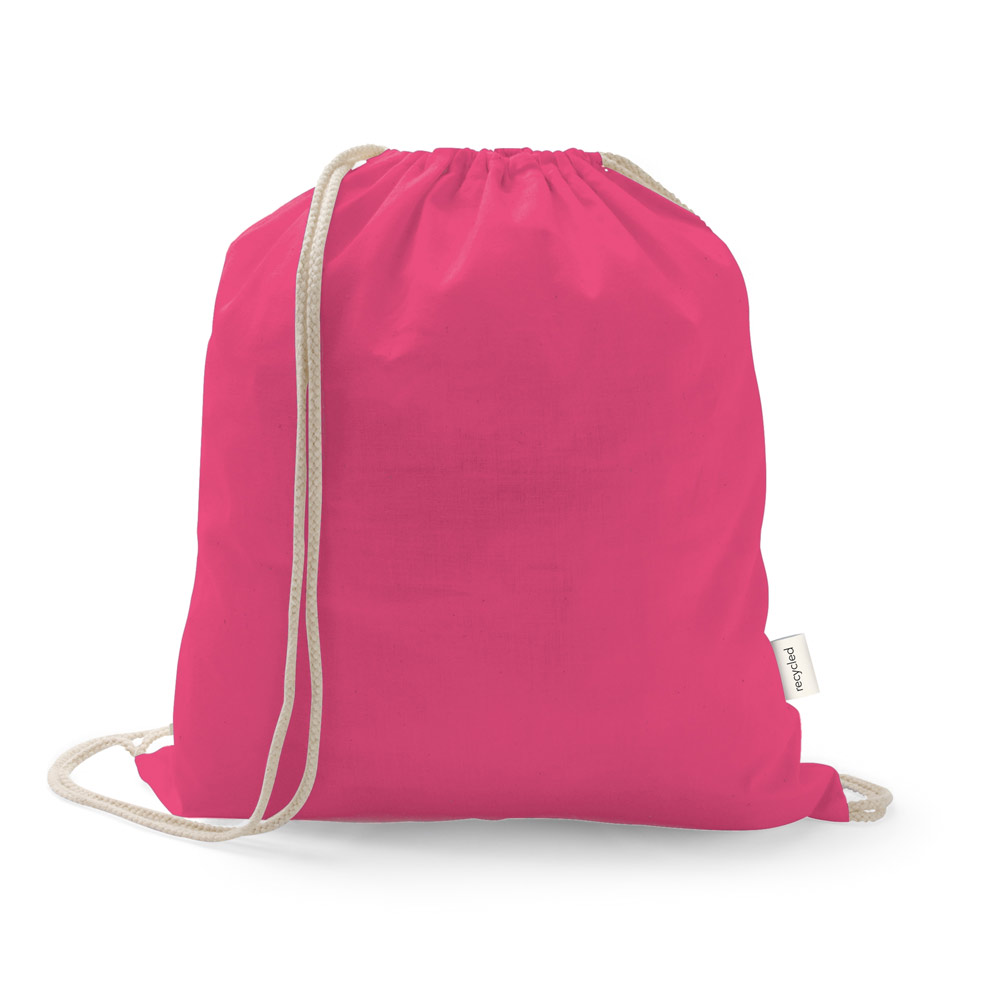 SACOLA TIPO MOCHILA EM 70% ALGODÃO RECICLADO E 30% POLIÉSTER RECICLADO (150 G/M²) SEM TINGIMENTO