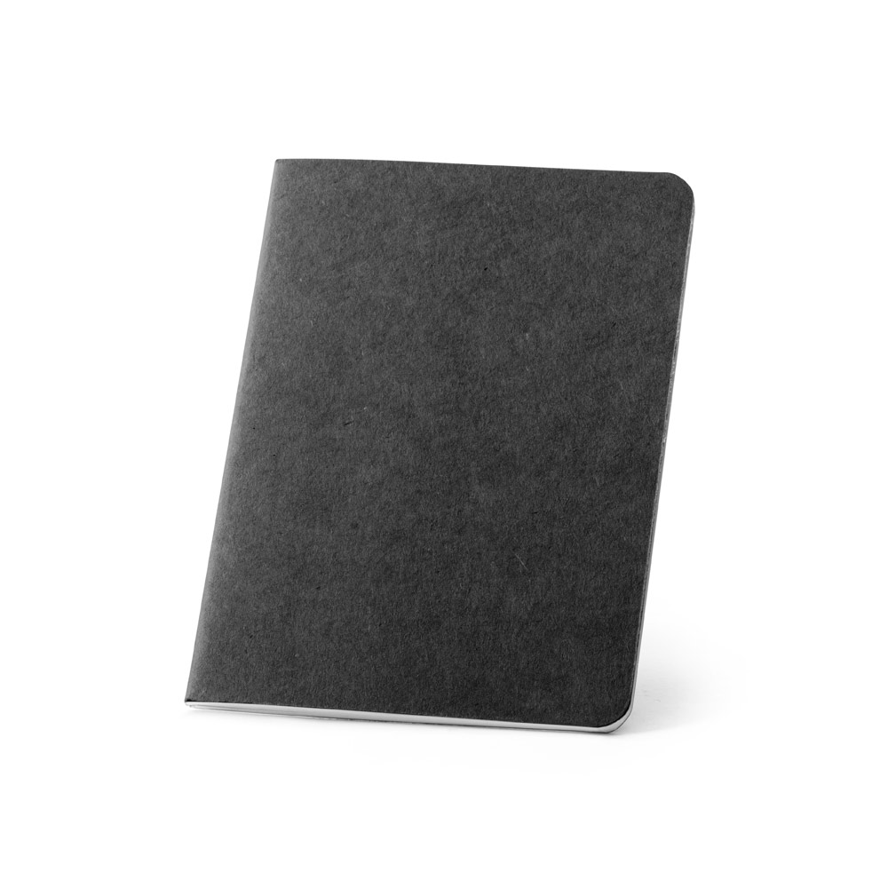 CADERNO B7 DE CAPA FLEXÍVEL EM CARTÃO KRAFT 100% RECICLADO, COM PÁGINAS LISAS RECICLADAS