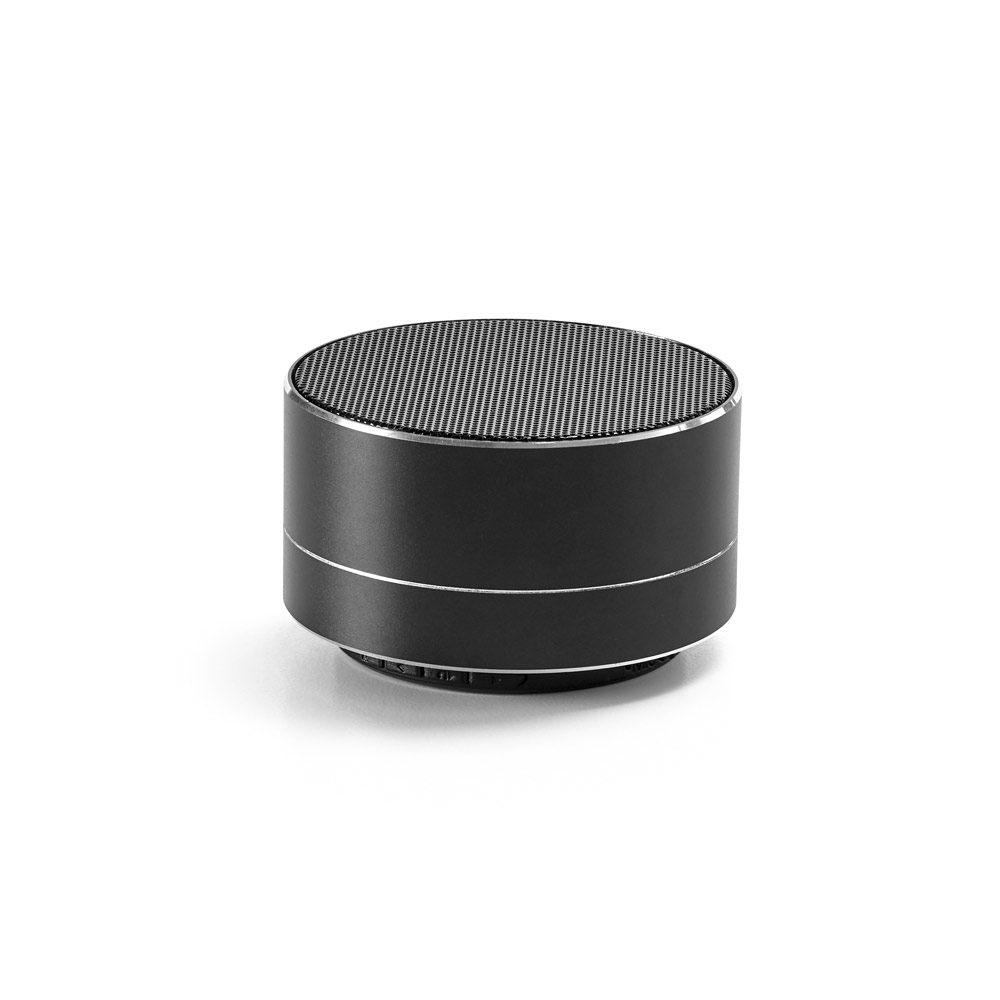 CAIXA DE SOM COM AUTONOMIA DE 3H (400 MAH), EM ALUMÍNIO 100% RECICLADO E ABS 100% RECICLADO