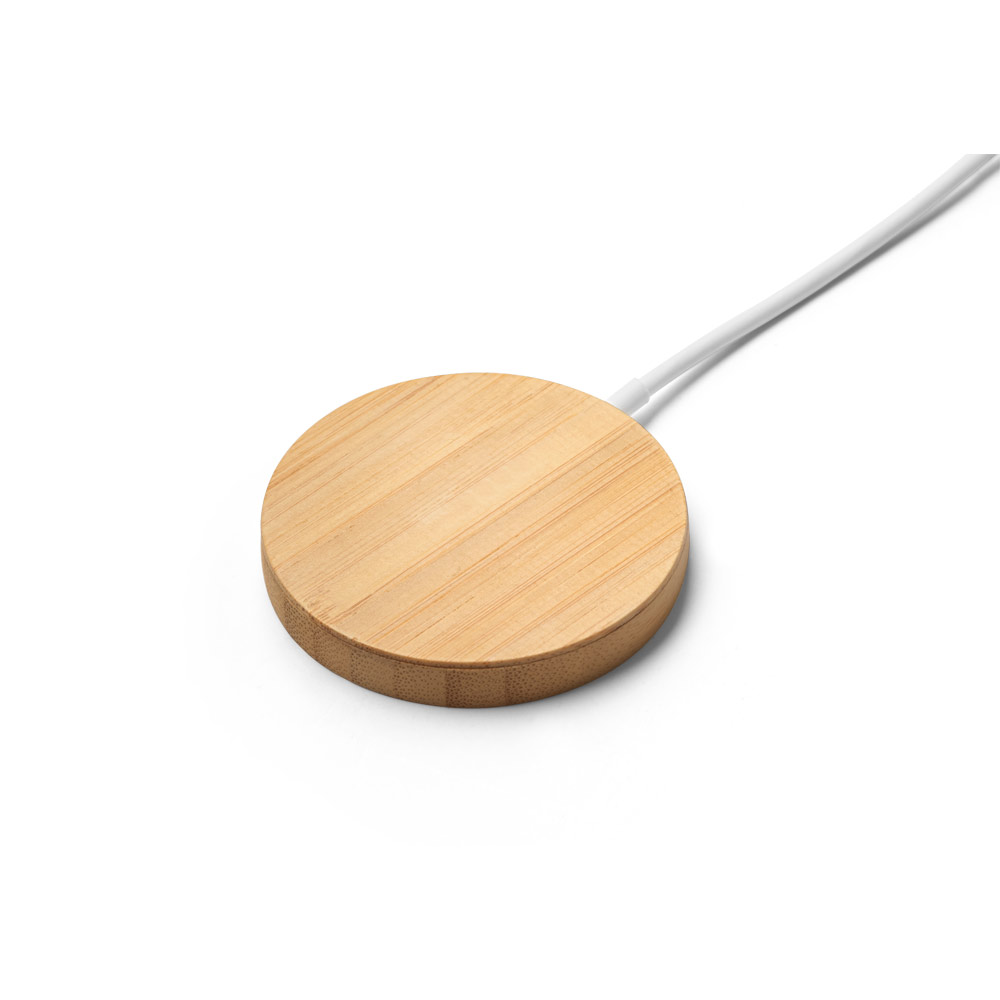 CARREGADOR MAGNÉTICO POR INDUÇÃO SUPER-RÁPIDO EM BAMBU (15 W)