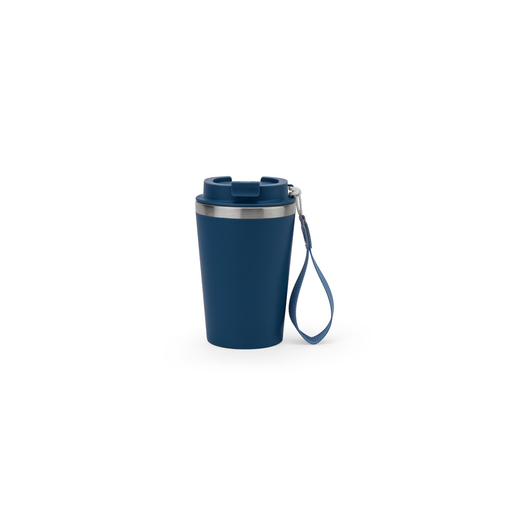 COPO DE VIAGEM TÉRMICO EM AÇO INOX 90% RECICLADO DE PAREDE DUPLA, COM ACABAMENTO EM MATE (440 ML)